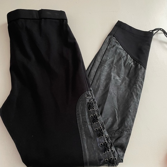 Haute Hippie Lace Up Leather Leggings Size M - Picture 14 of 15
